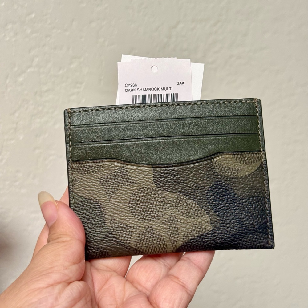 Coach Slim Id Card Case In Signature Camo Print NWT - Picture 5 of 7